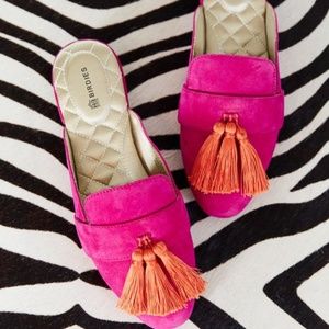 Birdies The Robin Tassel Slippers in Fuchsia Pink